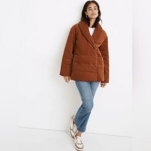 NWT Madewell Corduroy Ensley Quilted Jacket Warm Coffee Women Sz XL